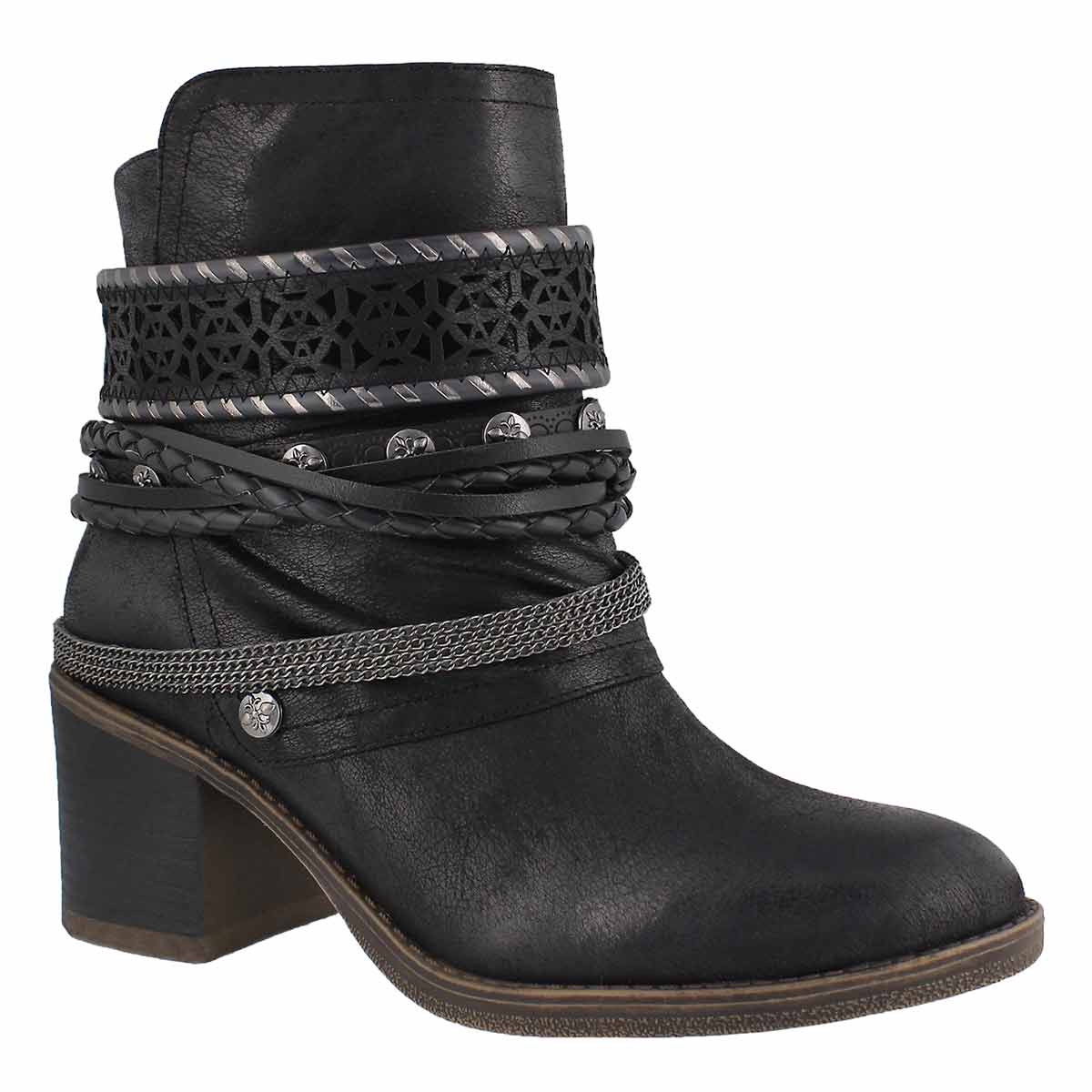 Lds Bizou 4 black casual ankle boot