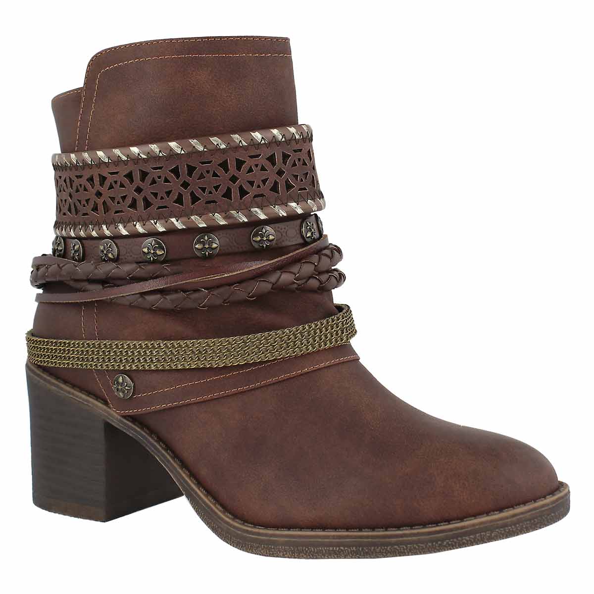 Lds Bizou 4 brown casual ankle boot