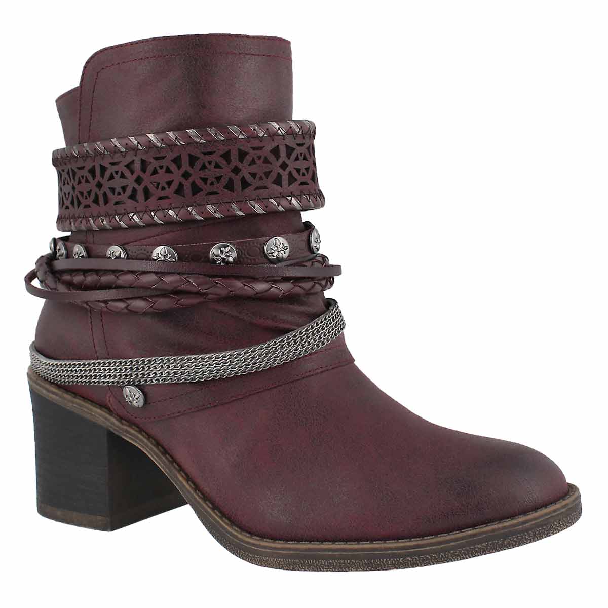 Lds Bizou 4 wine casual ankle boot