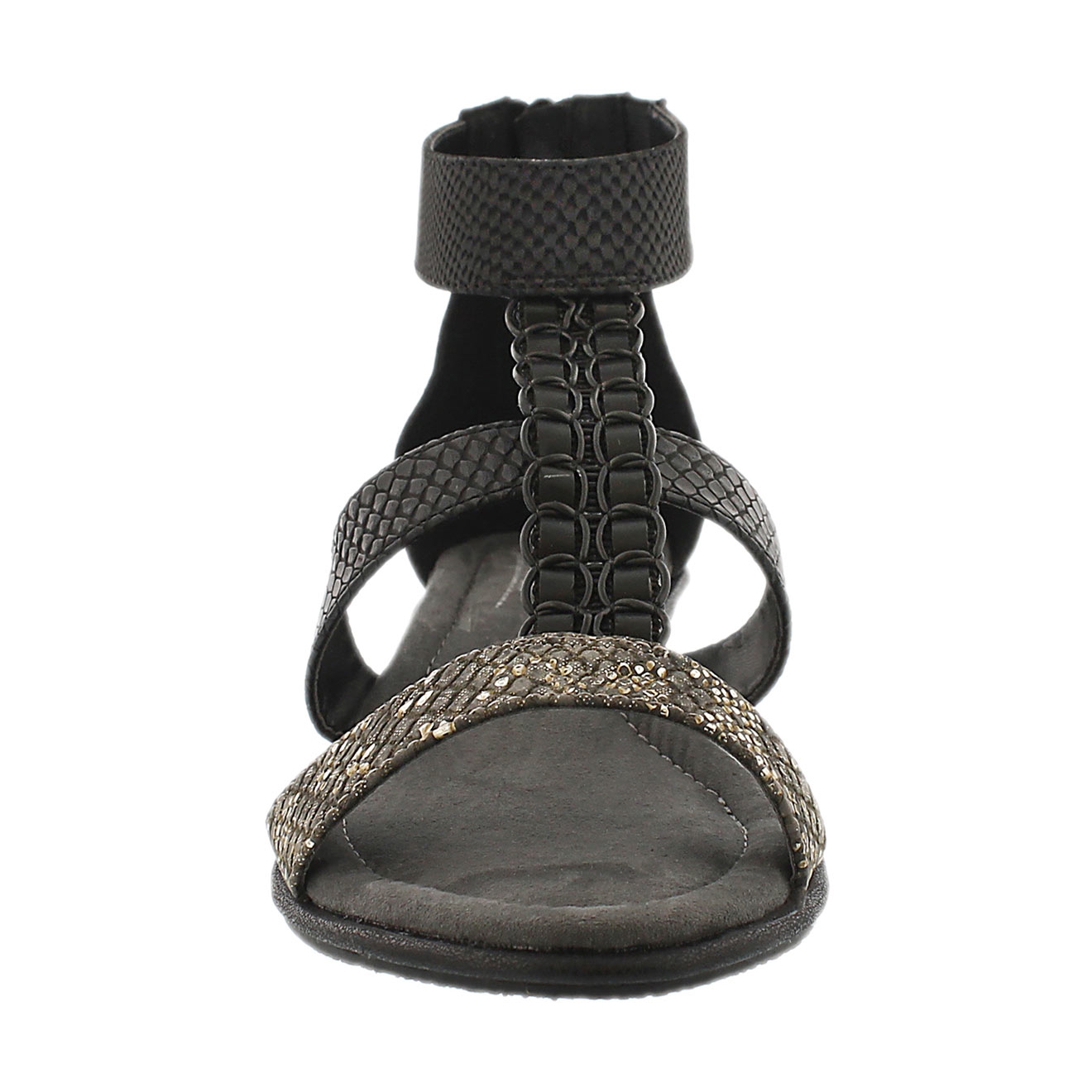Lds Bjork blk wdg t-strap sandal