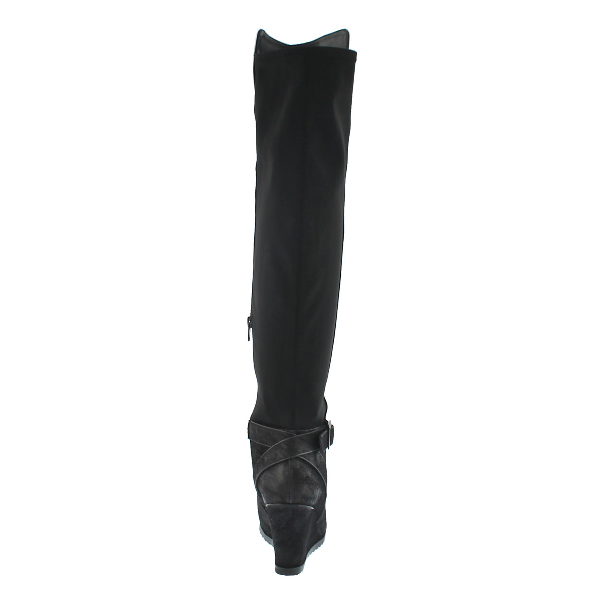 Lds Blondie Hi blk wedge knee high boot