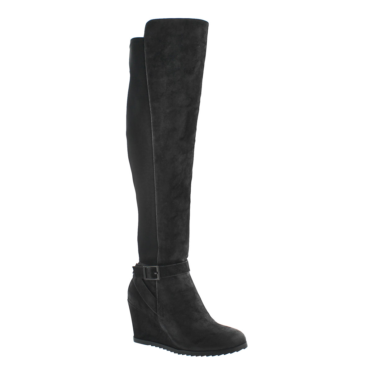 Lds Blondie Hi blk wedge knee high boot
