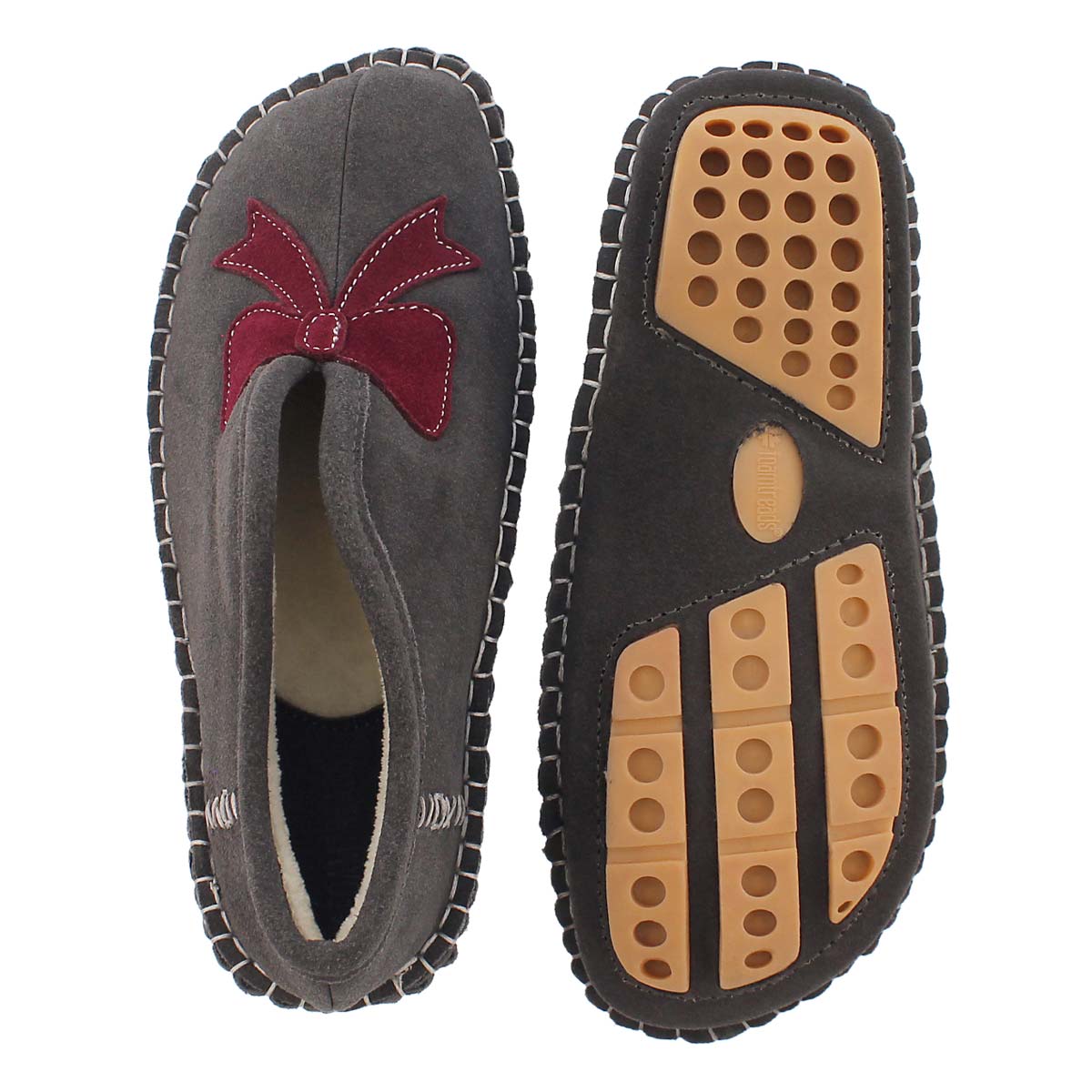 Lds Blossom grey closed back slipper