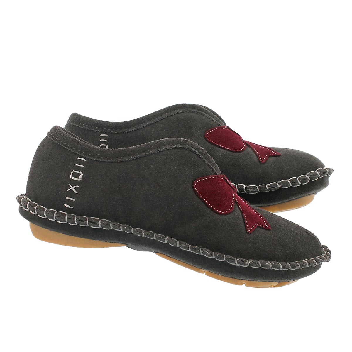 Lds Blossom grey closed back slipper