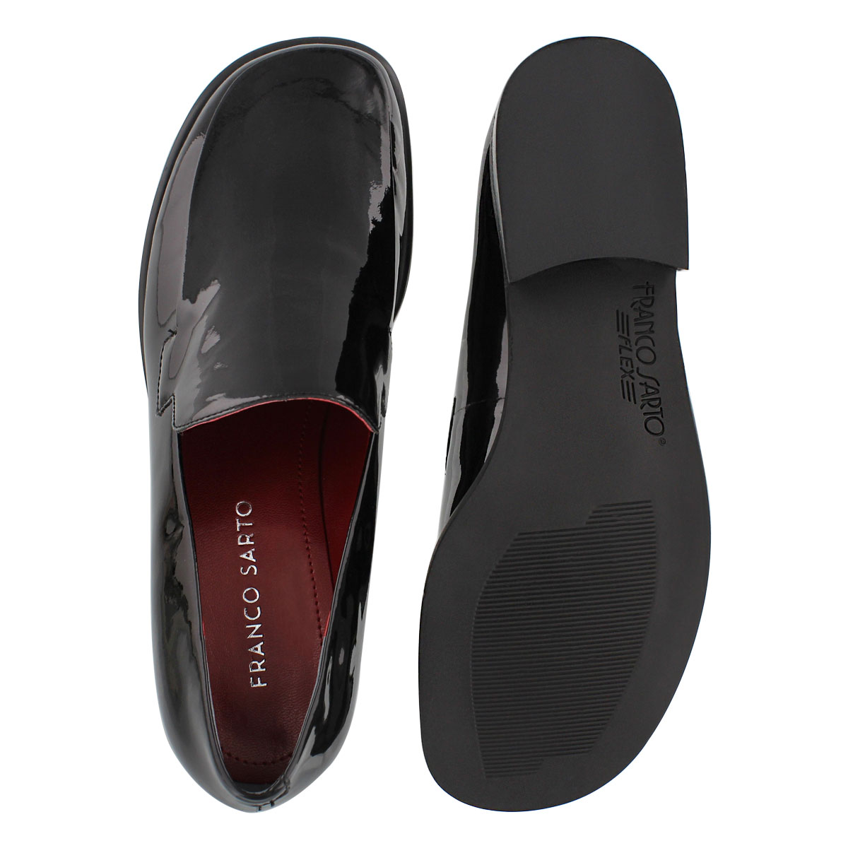 Lds Bocca blk patent slip on loafer