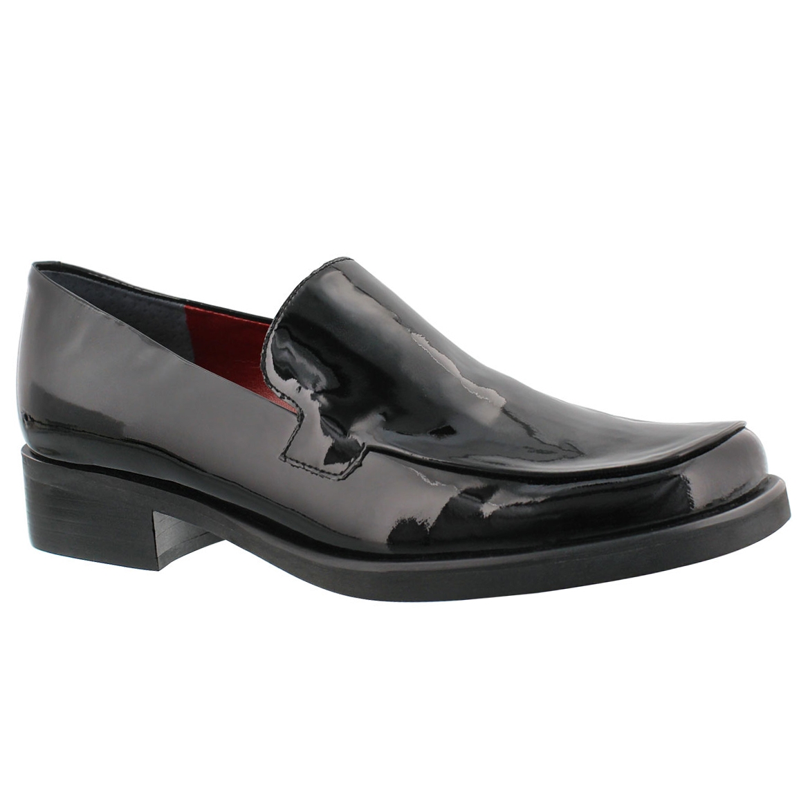 Lds Bocca blk patent slip on loafer