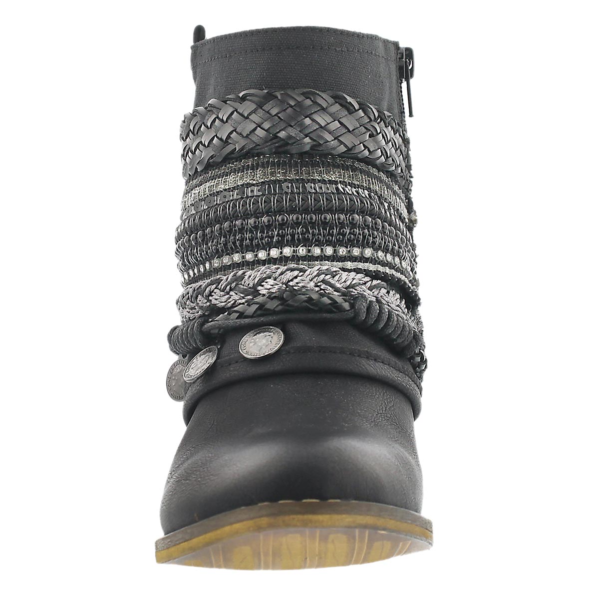 Lds Breanne black braided ankle boot