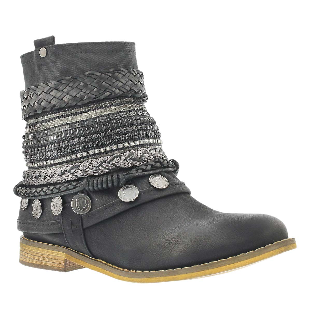 Lds Breanne black braided ankle boot