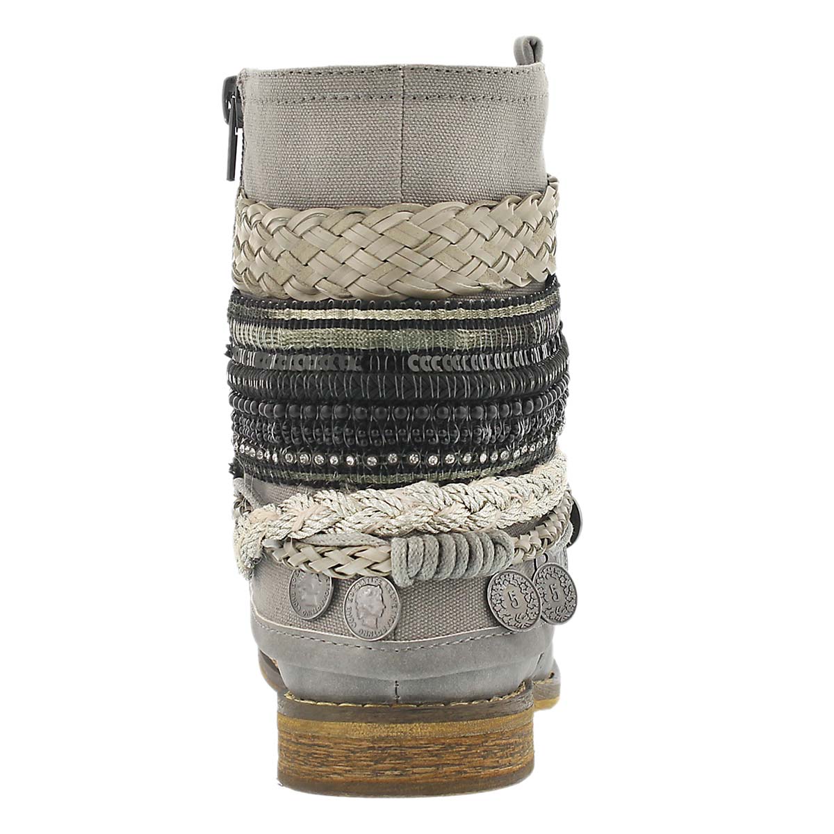 Lds Breanne grey braided ankle boot