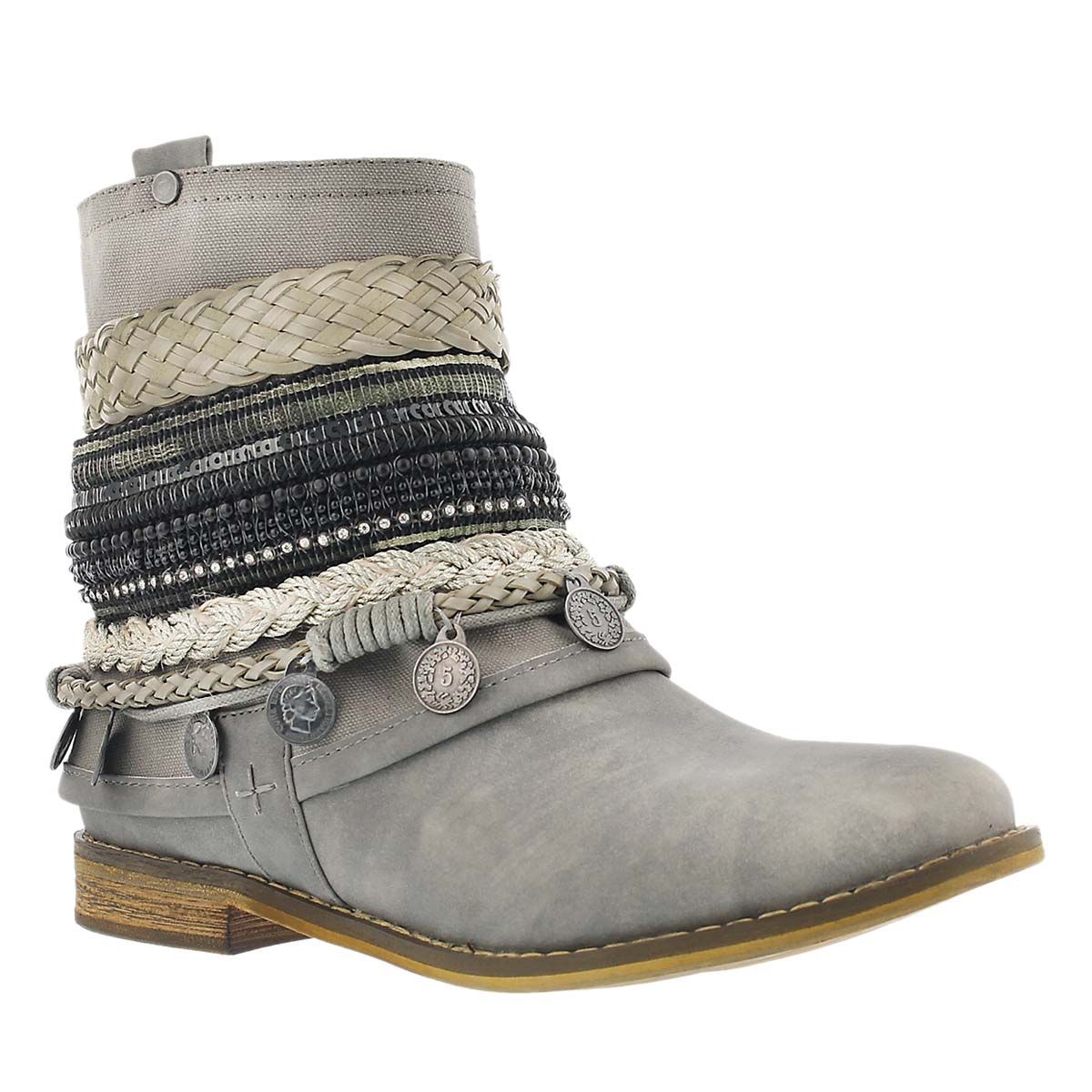 Lds Breanne grey braided ankle boot