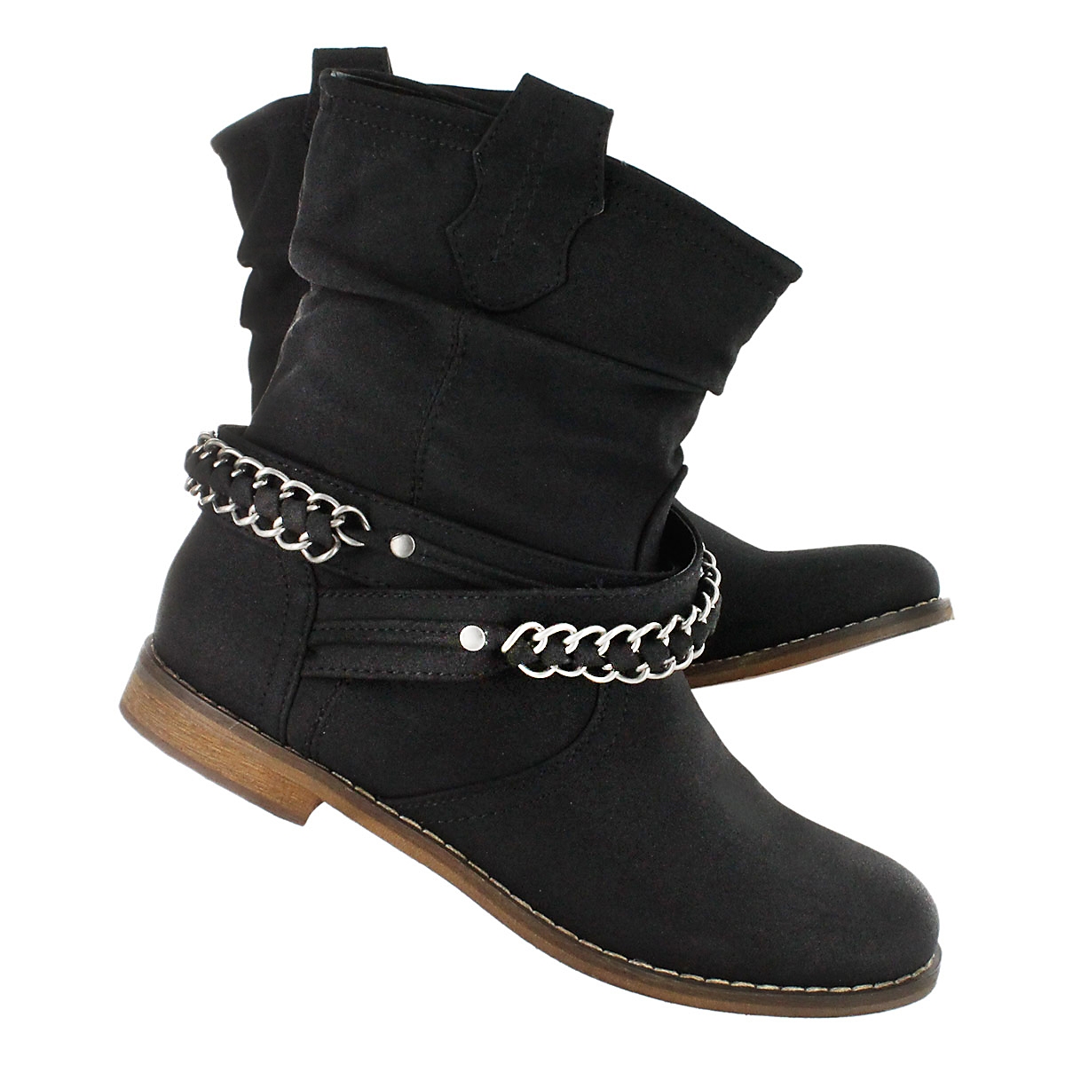 Lds Bridget blk mid slouch boot