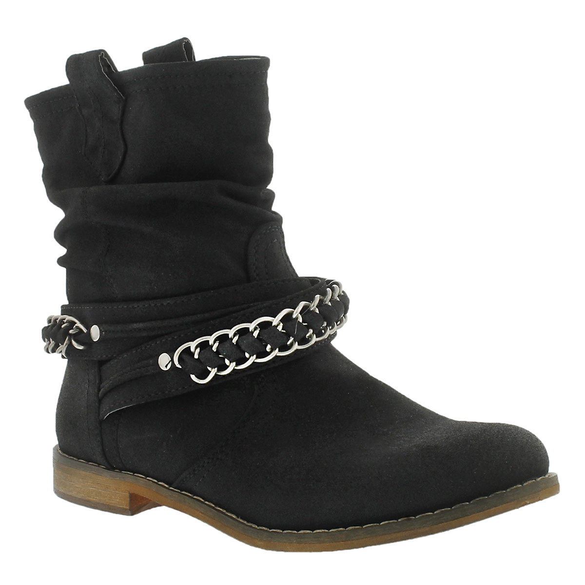 Women's BRIDGET black mid slouch boots
