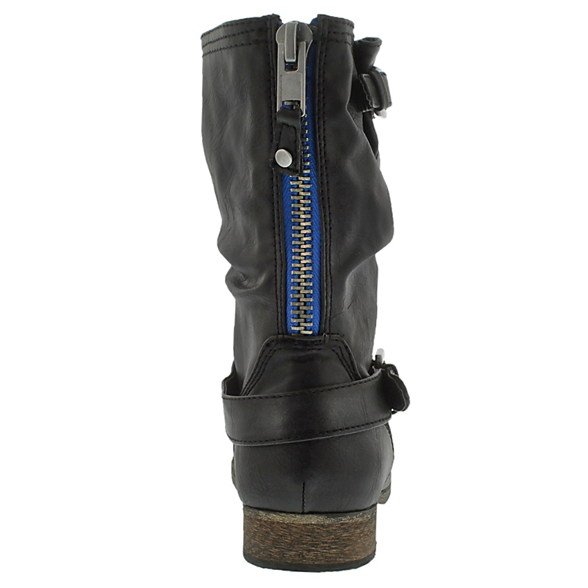 Lds Brietta black mid buckle boot