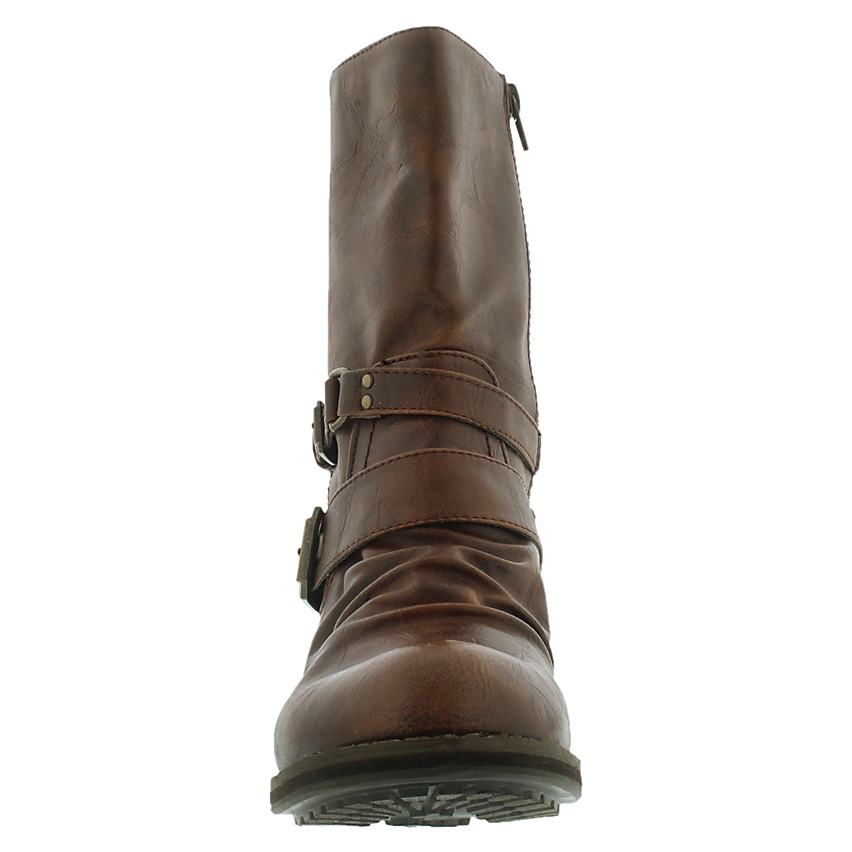 Lds Brietta II cognac mid buckle boot