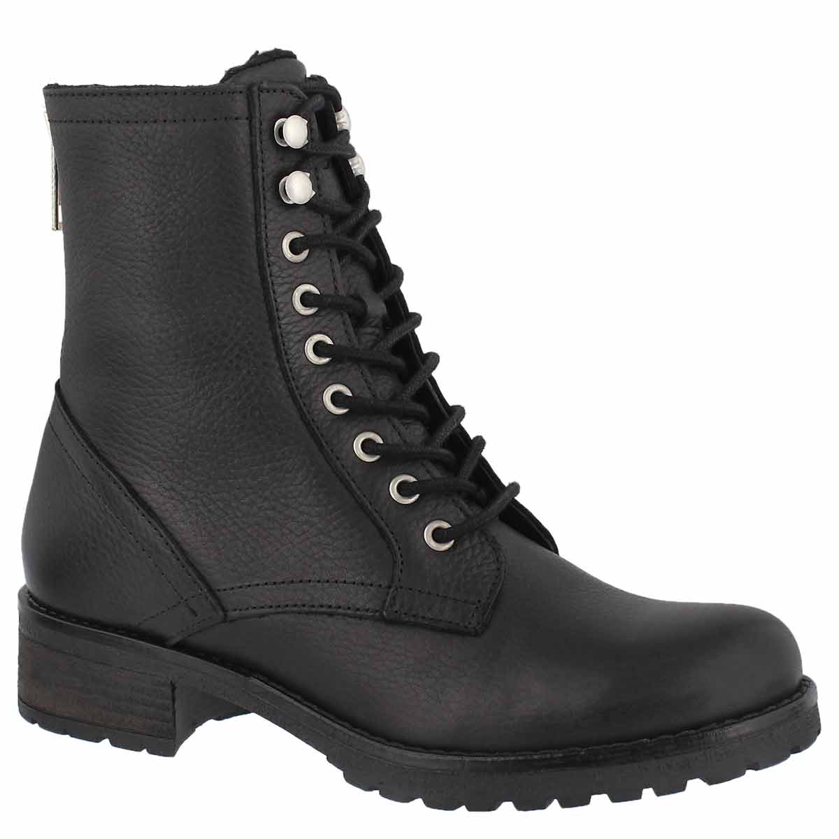 Women's BRIONNA black lace up combat boots