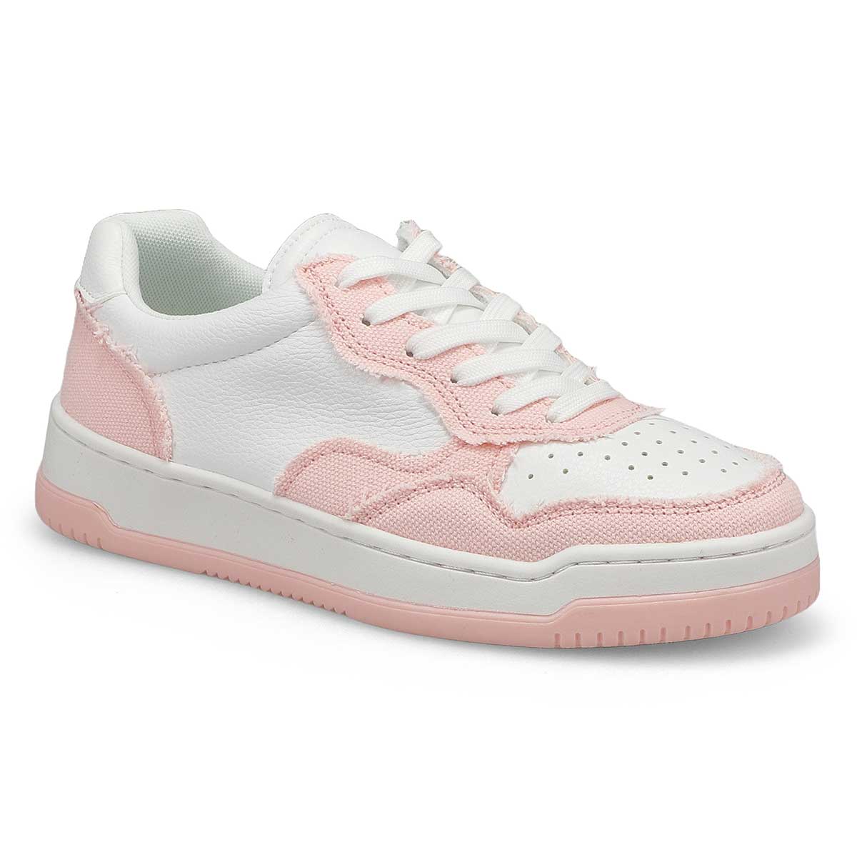 Womens Brynlee Lace Up Sneaker - White/Pink
