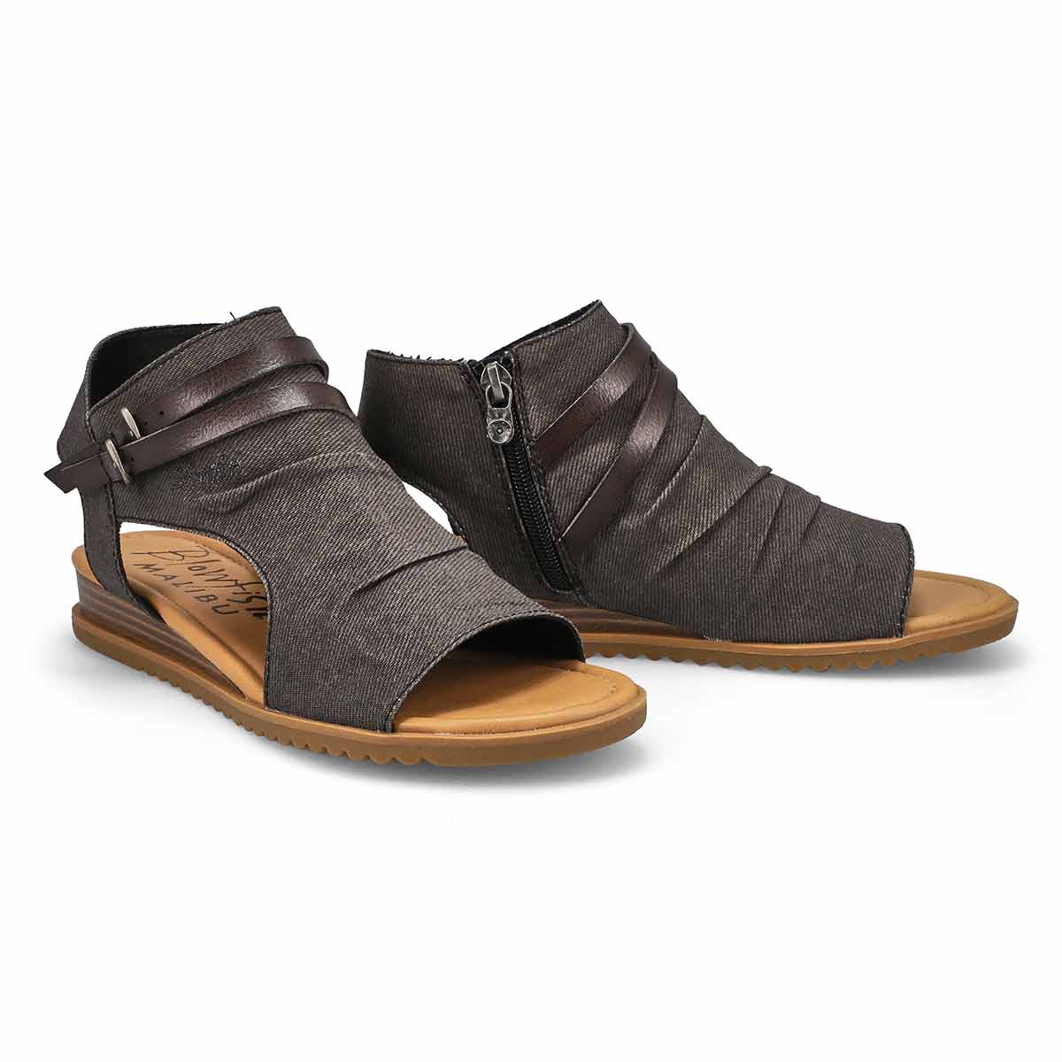 Womens Butterfly Casual Sandal - Washed Black Denim