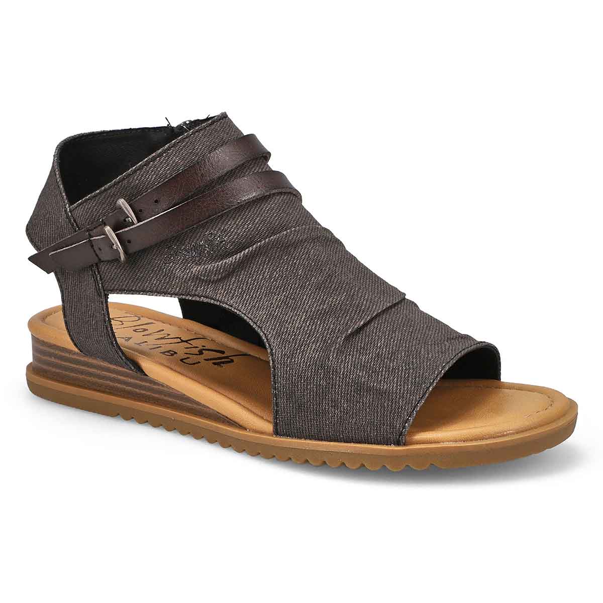 Womens Butterfly Casual Sandal - Washed Black Denim