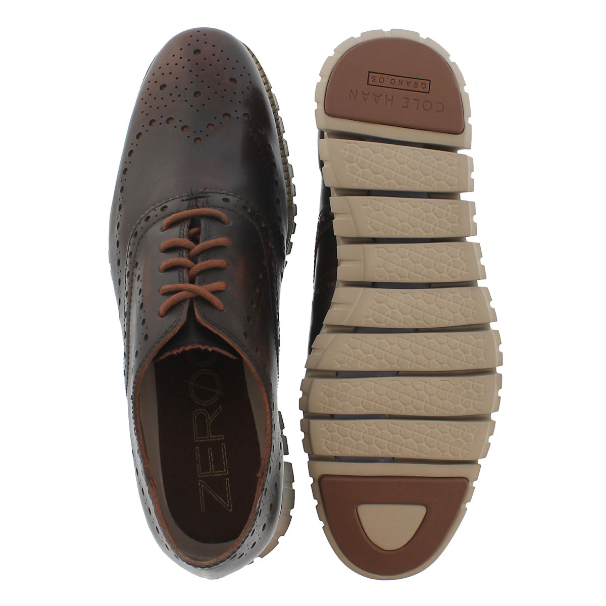 Mns Zerogrand Wing brown dress oxford