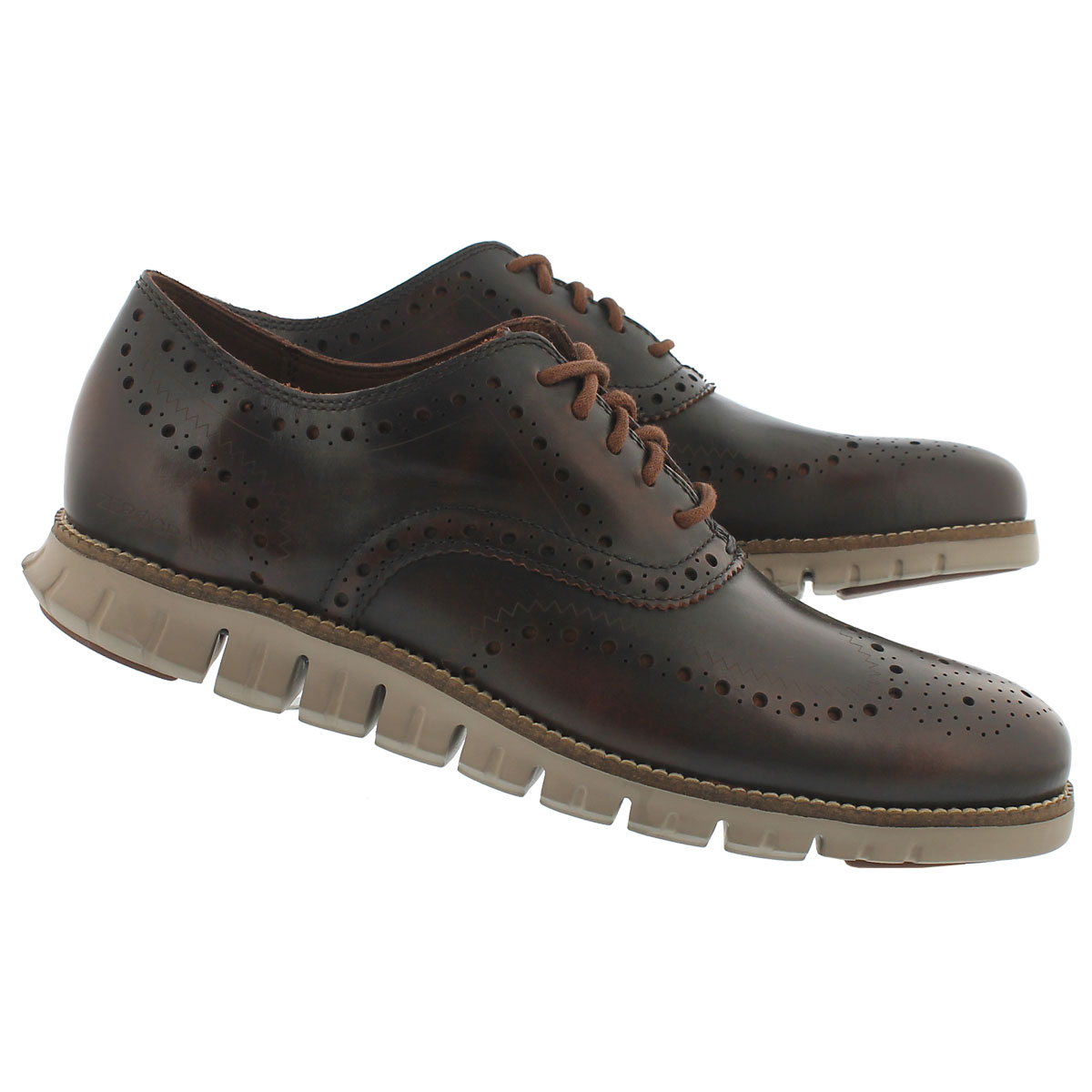 Mns Zerogrand Wing brown dress oxford