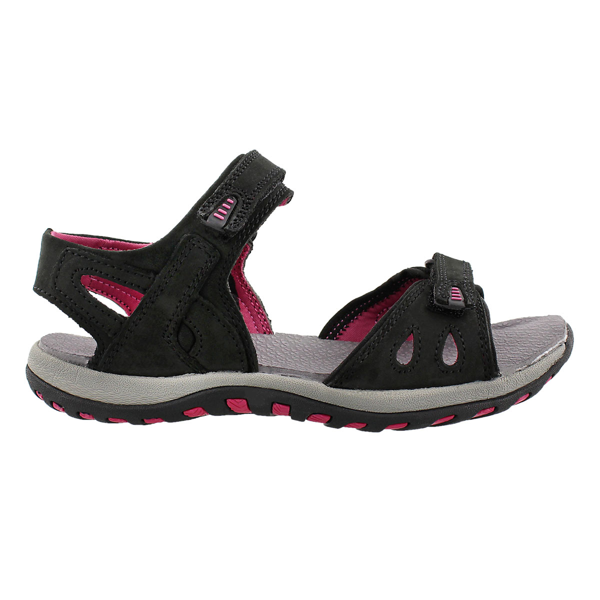 Lds Caley 2 black 3 strap sport sandal