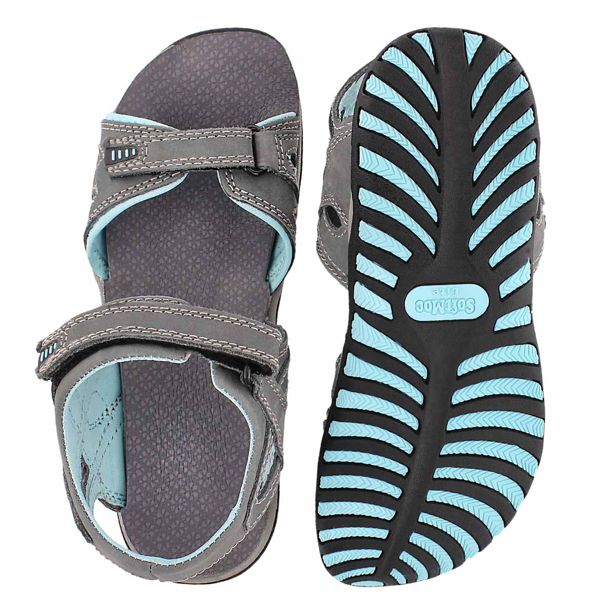 Lds Caley 2 grey 3 strap sport sandal