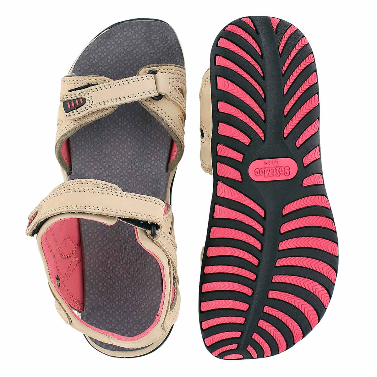 Lds Caley 2 taupe 3 strap sport sandal