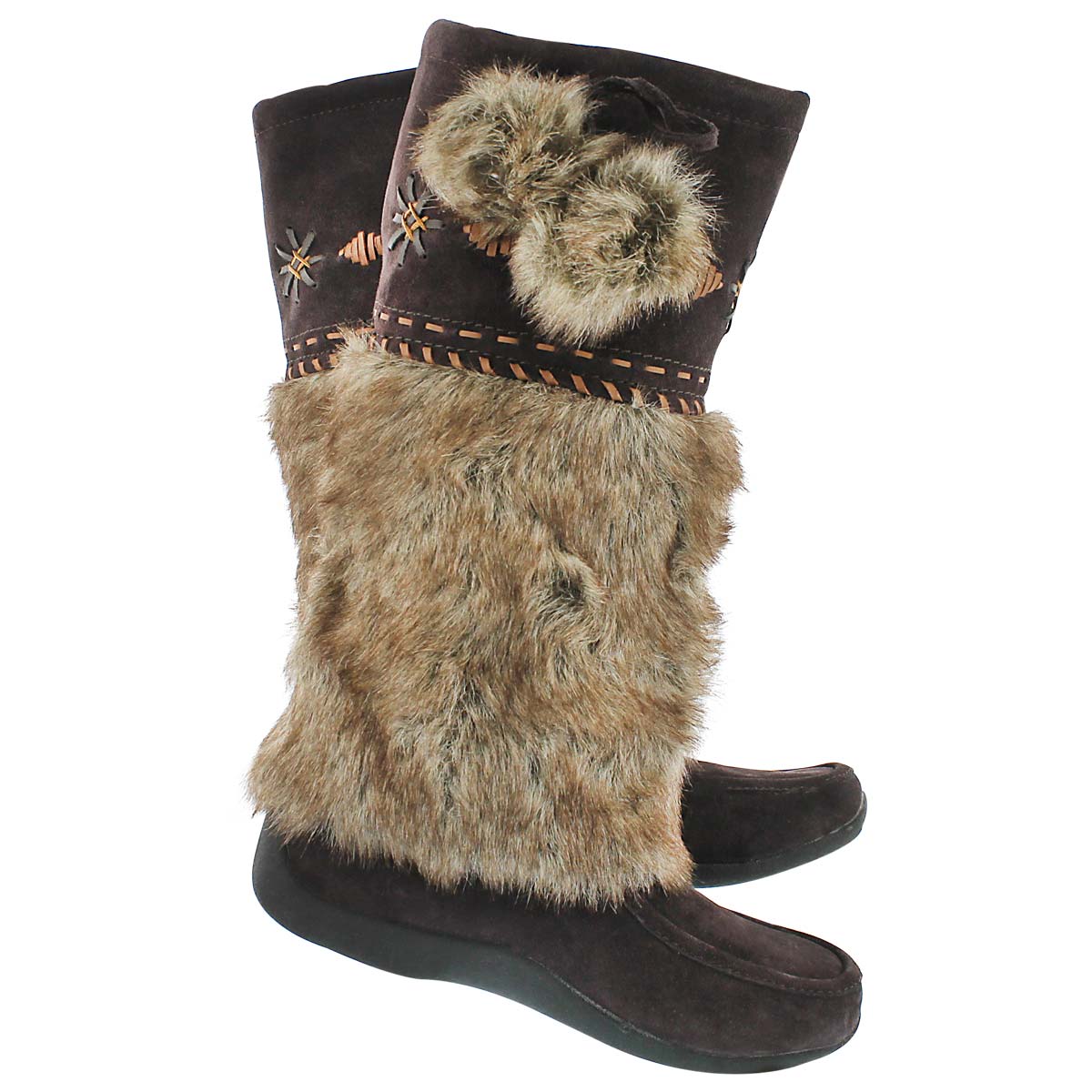 Lds Candy 4 brown suede mukluk