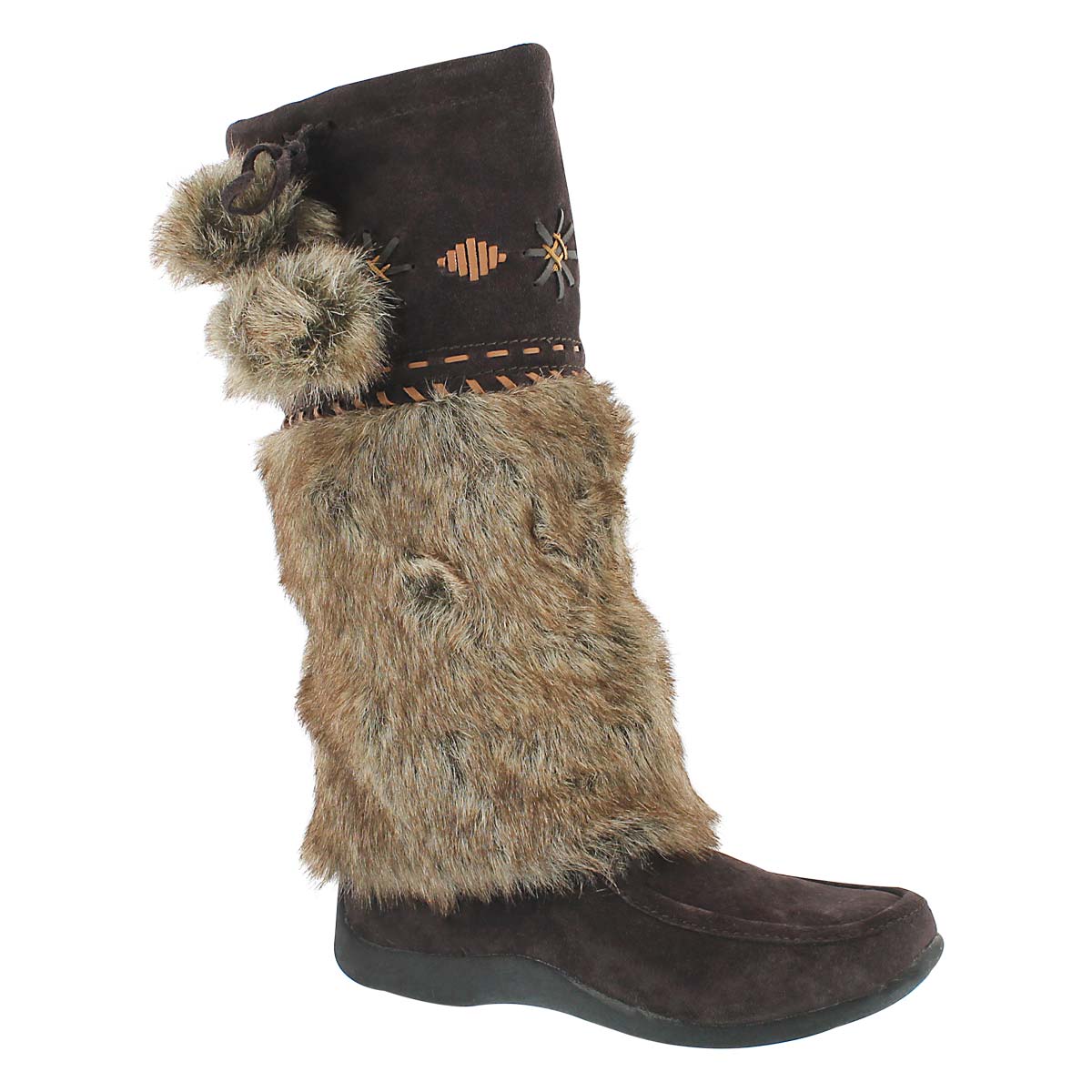 Women's CANDY 4 brown suede mukluks