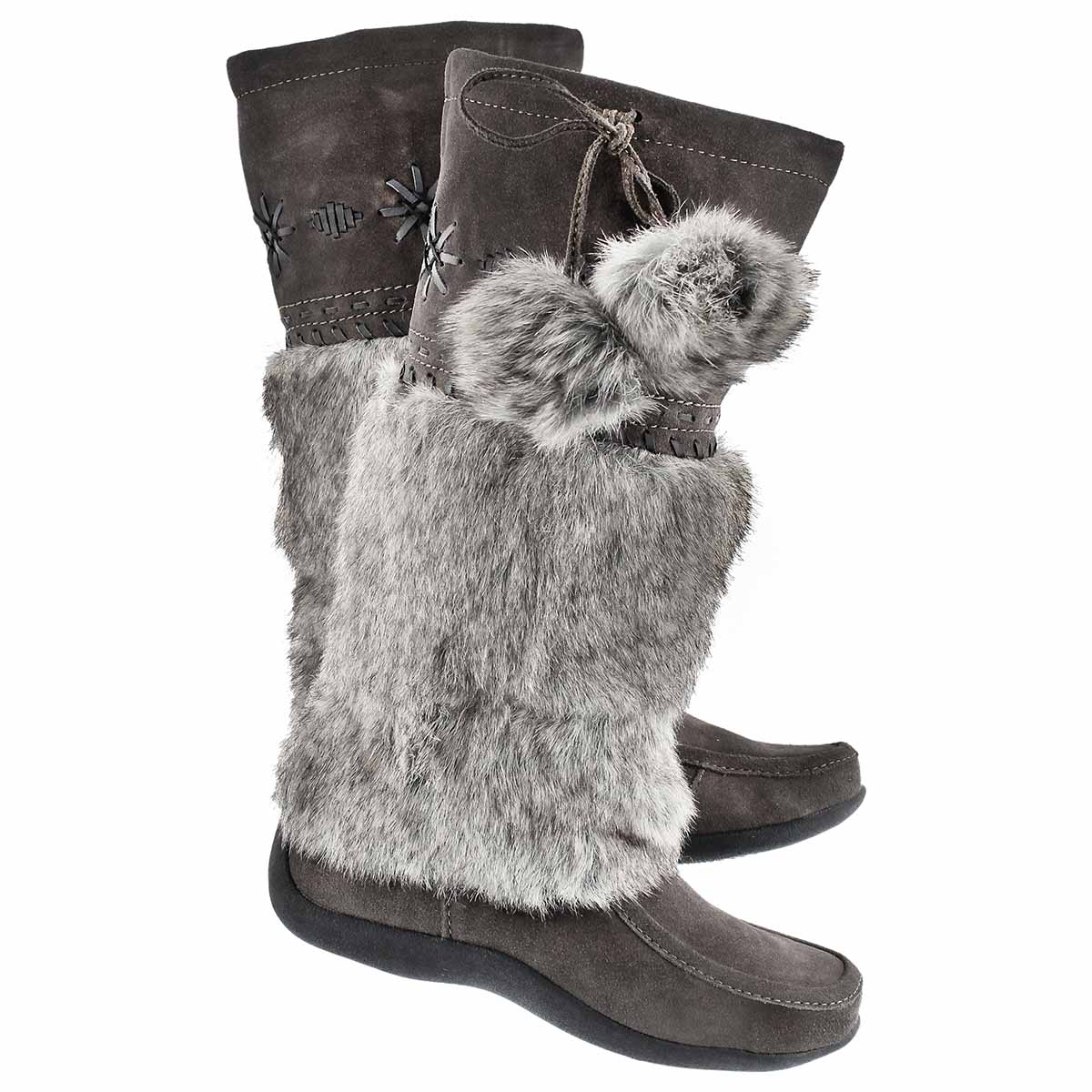 Lds Candy 4 gry suede mukluk