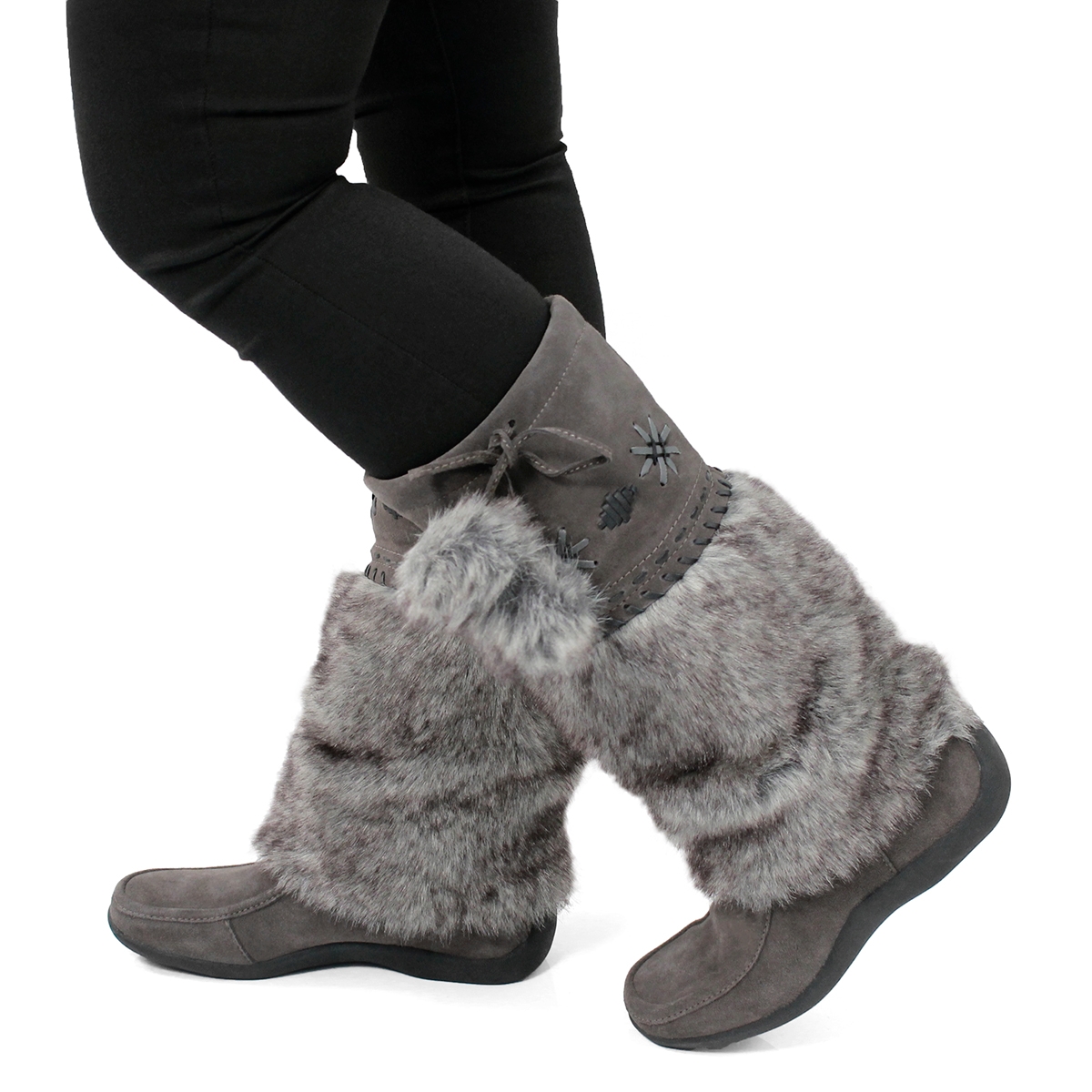 Lds Candy 4 gry suede mukluk