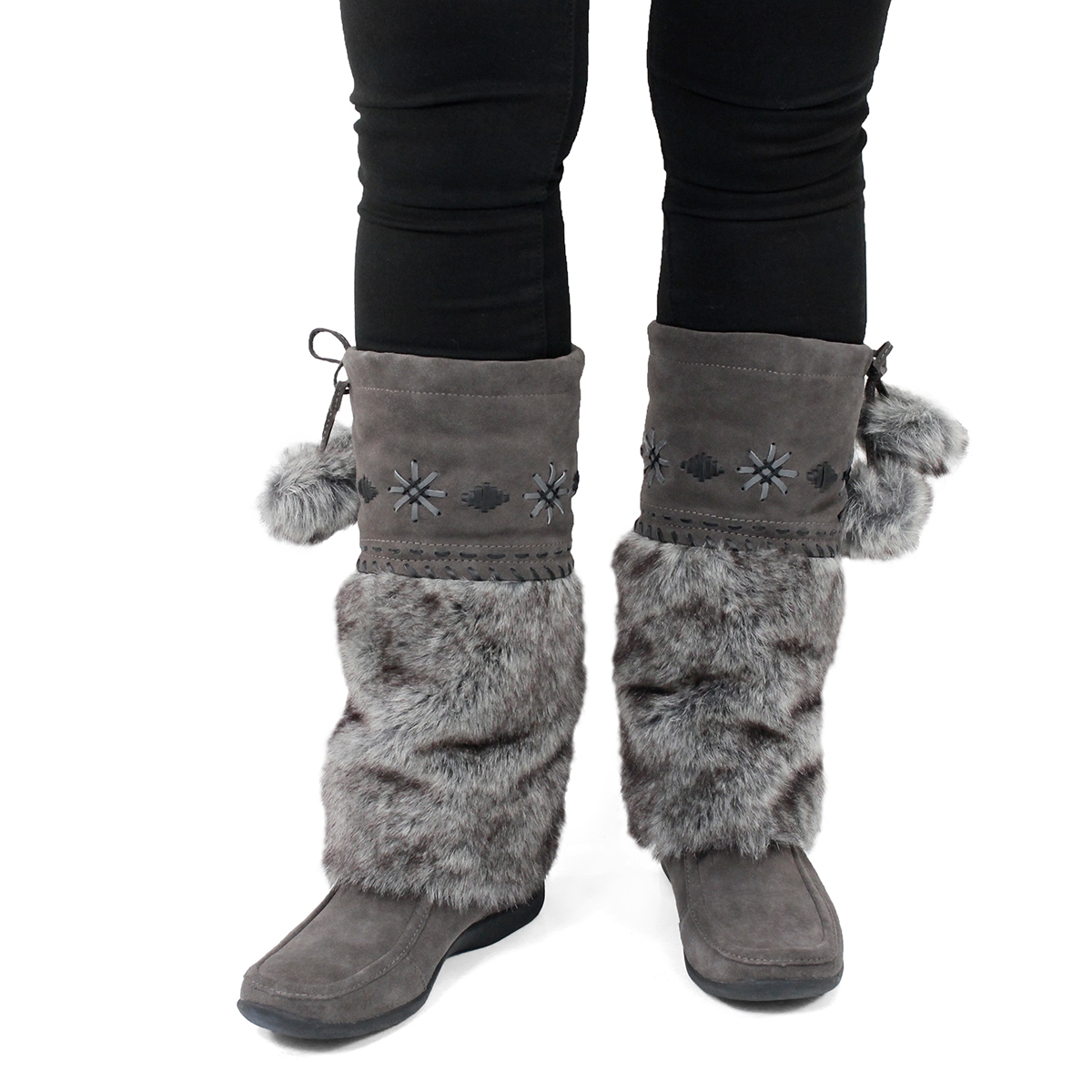 Lds Candy 4 gry suede mukluk