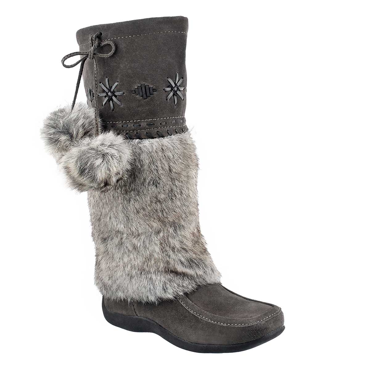 Lds Candy 4 gry suede mukluk