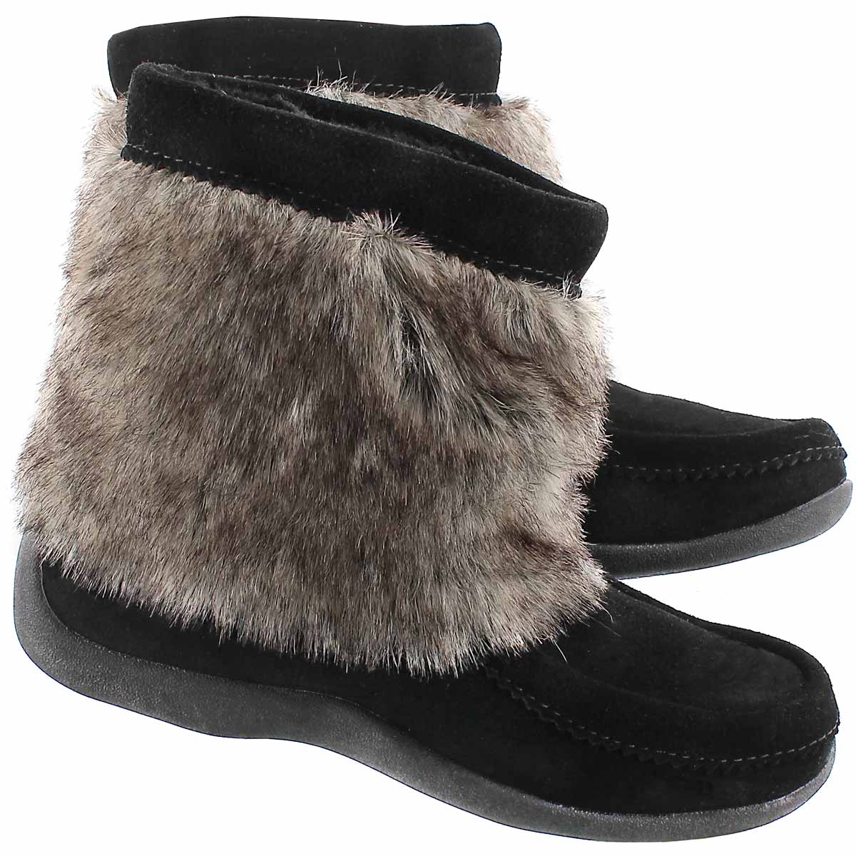 Mukluks Candy Lo, suède noir, femmes