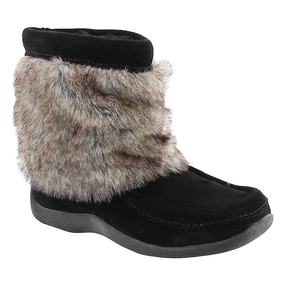 Mukluks Candy Lo, suède noir, femmes