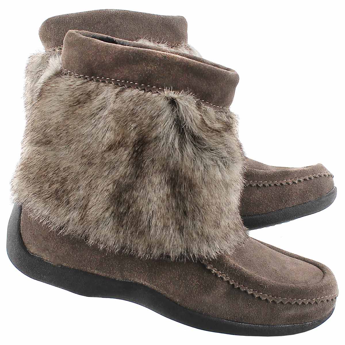 Mukluks Candy Lo, suède gris, femmes