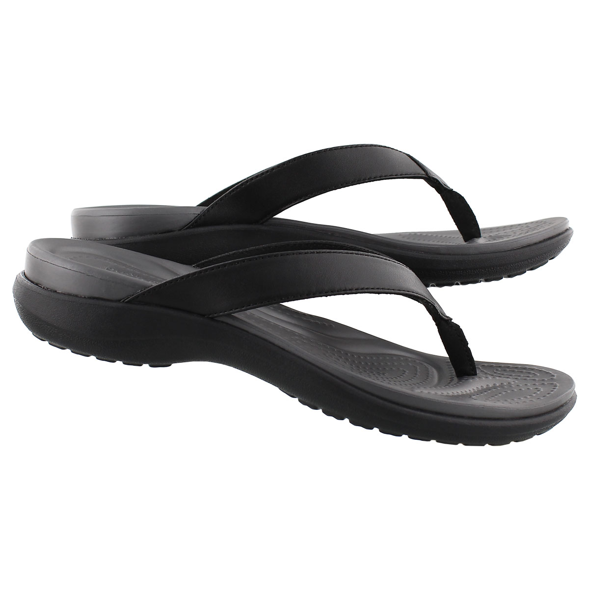 Lds Capri V Flip black thong sandal
