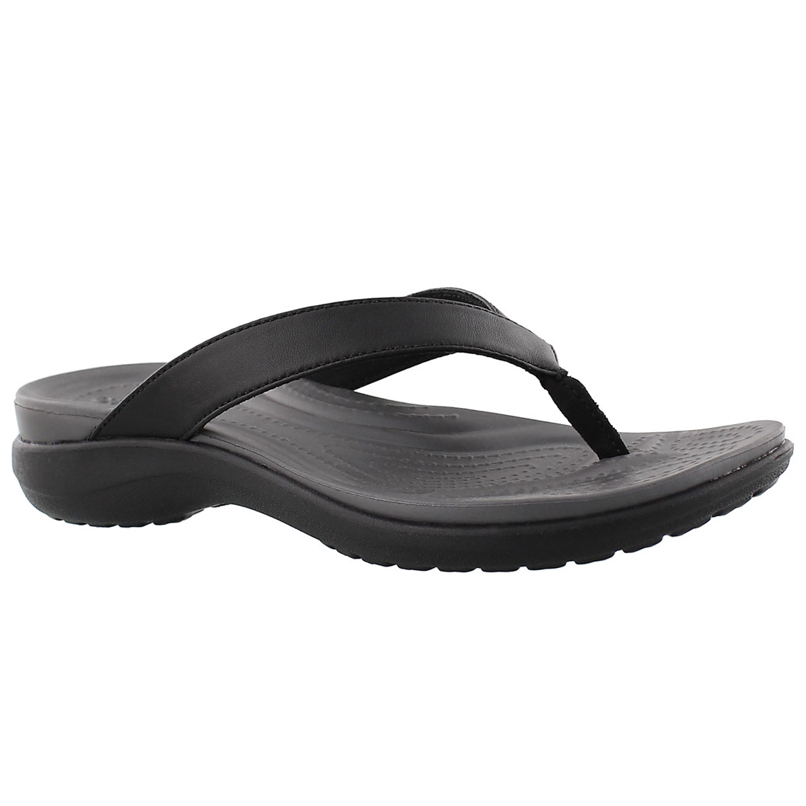 Lds Capri V Flip black thong sandal