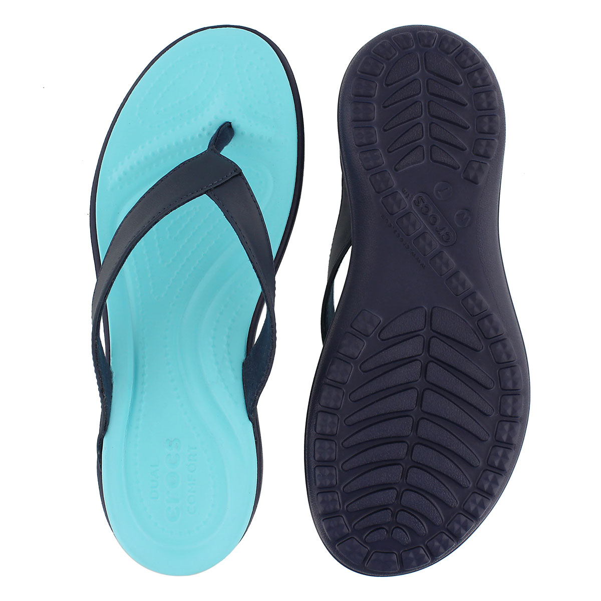 Lds Capri V Flip navy/blue thong sandal