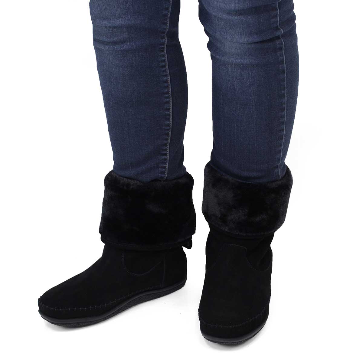 Lds Carolina black foldover mukluk boot