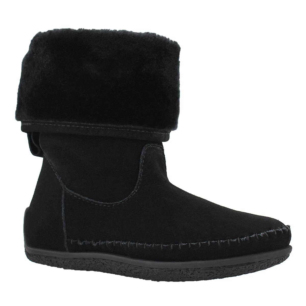 Lds Carolina black foldover mukluk boot