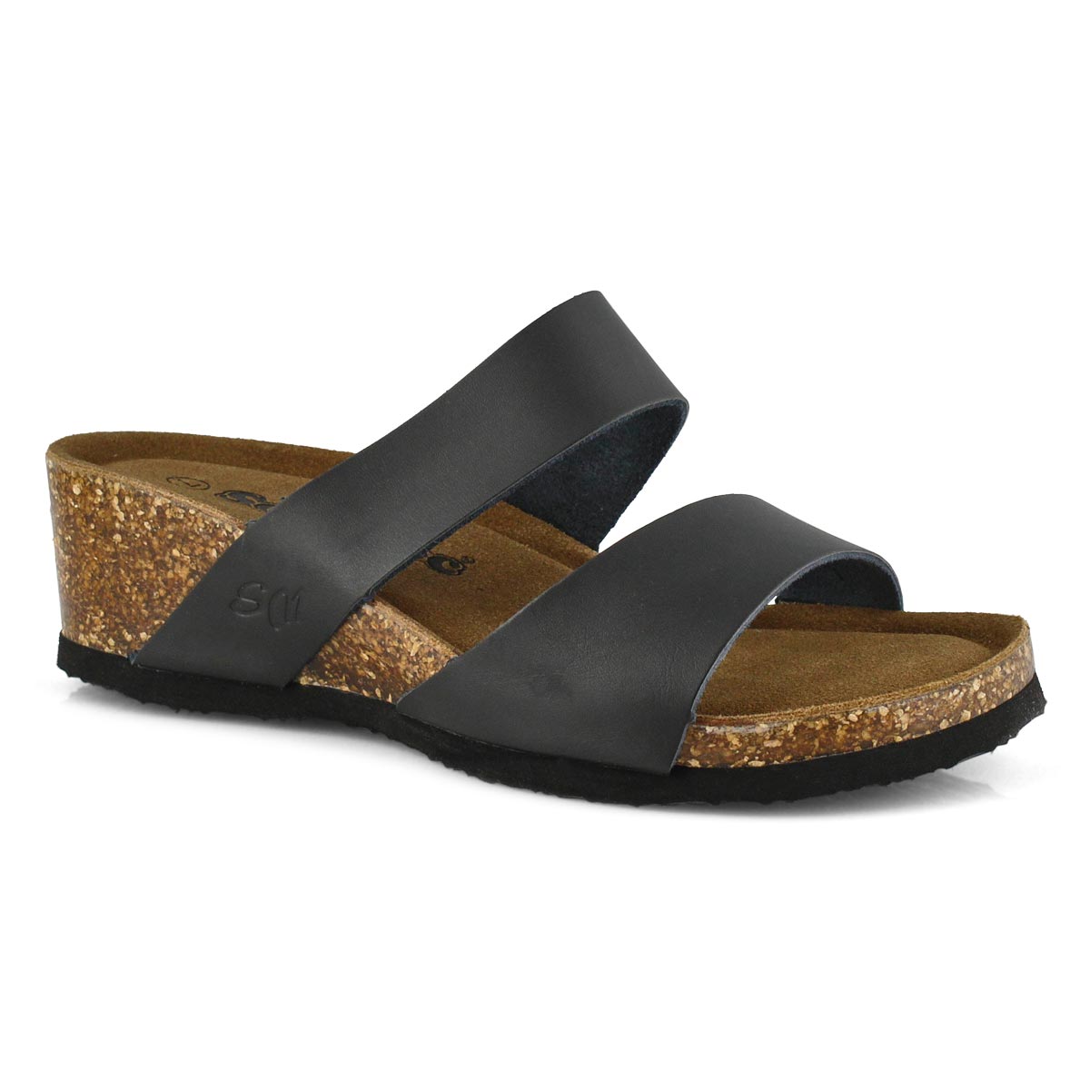 Lds Cassiopeia blk mem foam wdg sandal
