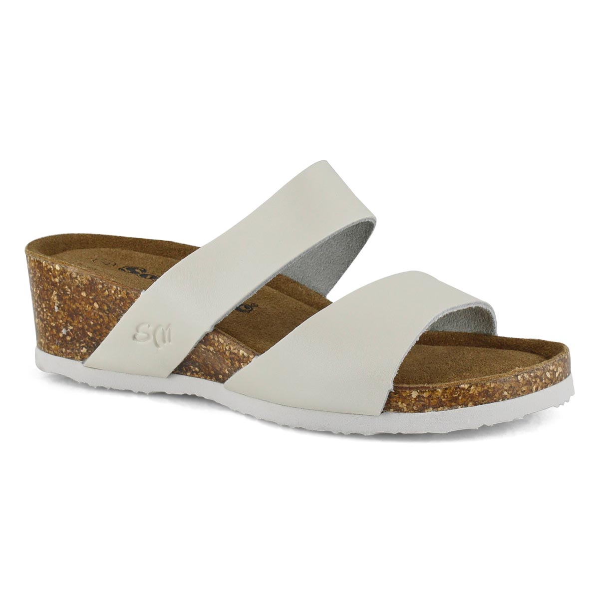 Lds Cassiopeia wht mem foam wdg sandal