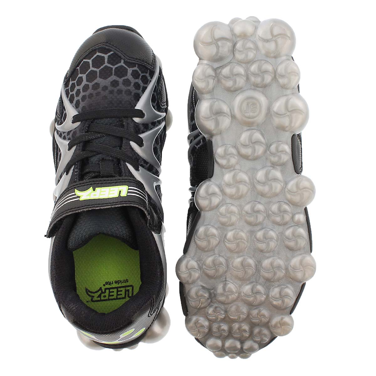 Bys Leepz blk/grey light up running shoe