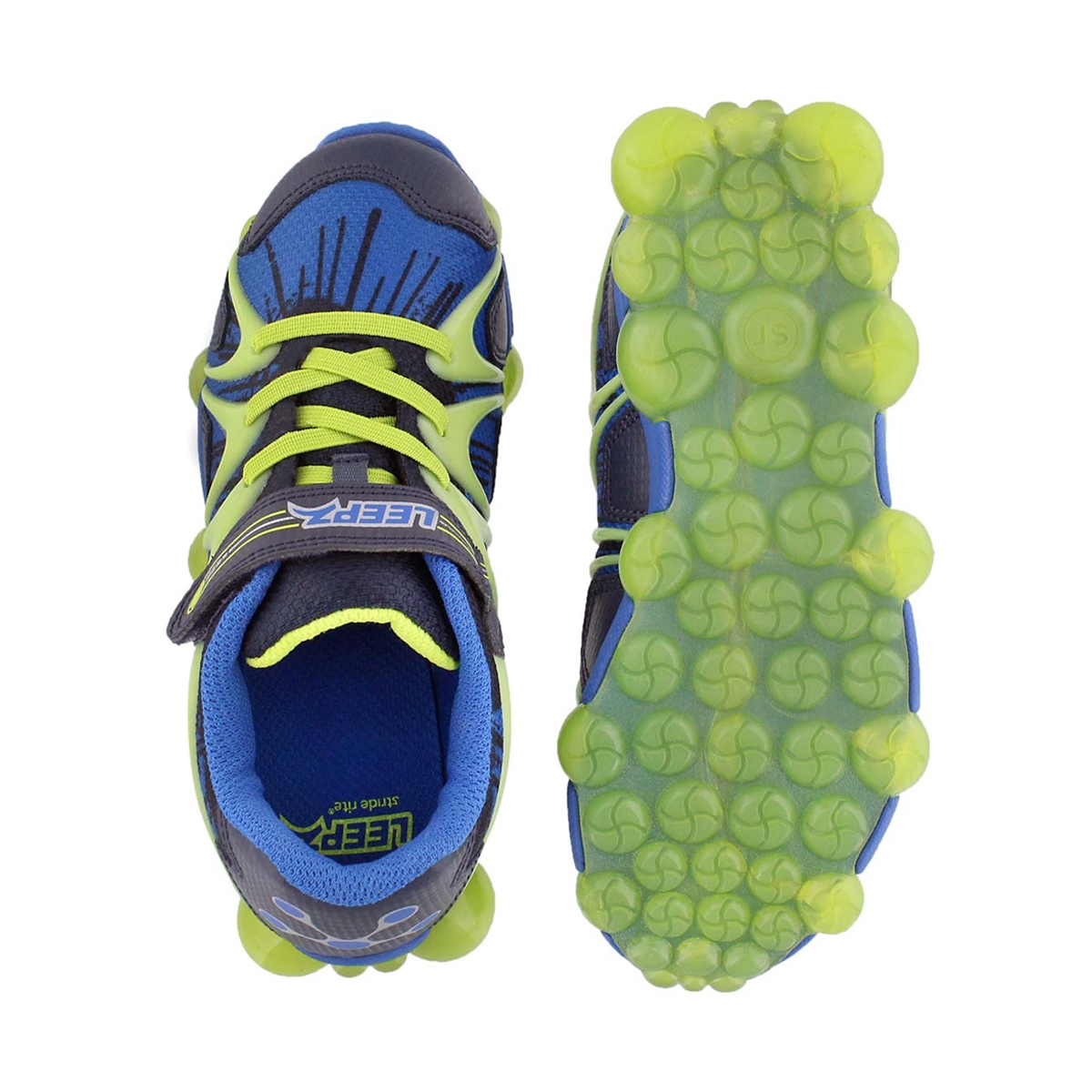 Espadrille à lum. Leepz, bleu/lime, garç