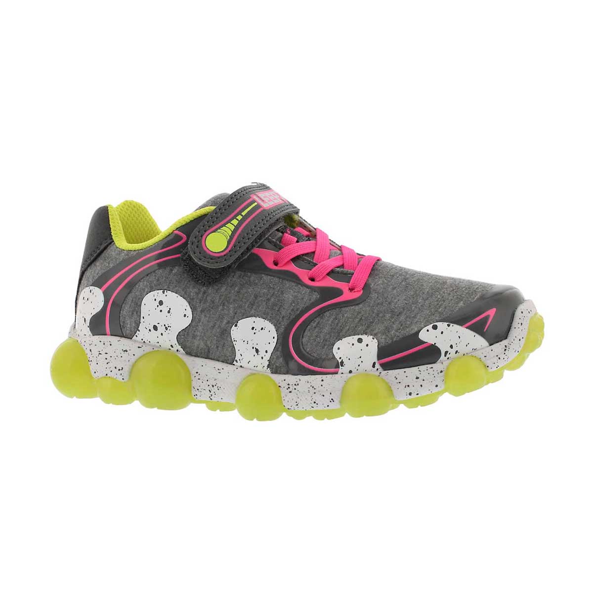 Grls Leepz 2.0 gry/pnk light up sneaker