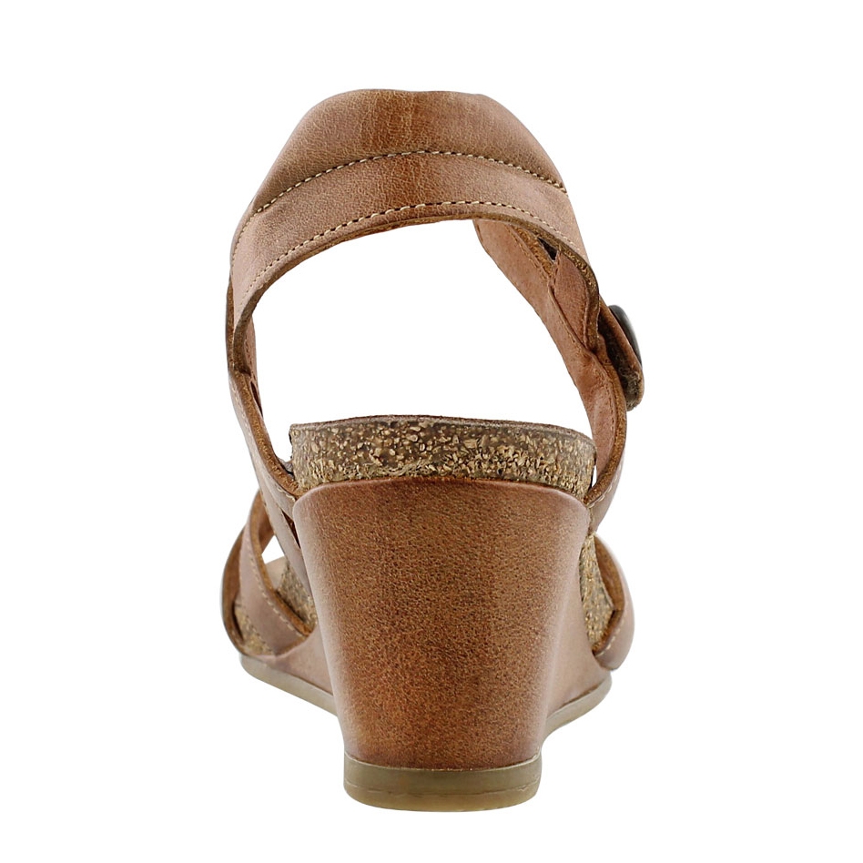 Lds Charade camel wedge sandal