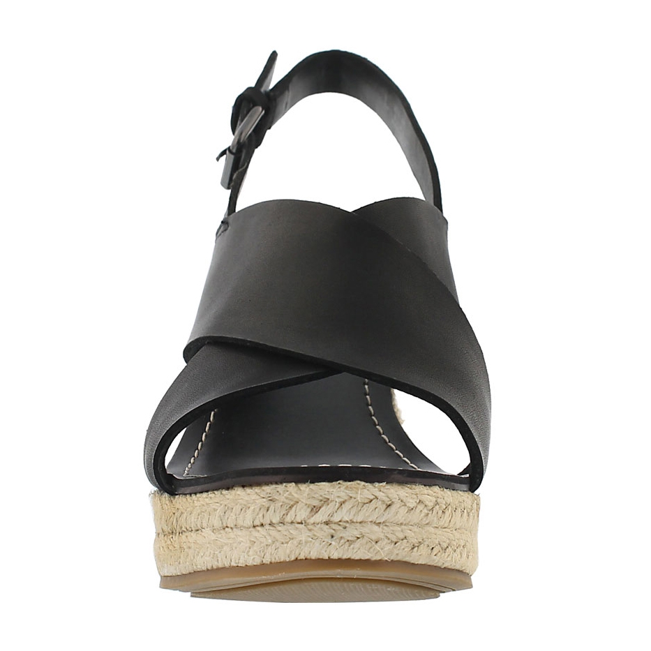 Lds Charra blk espadrille wedge sandal