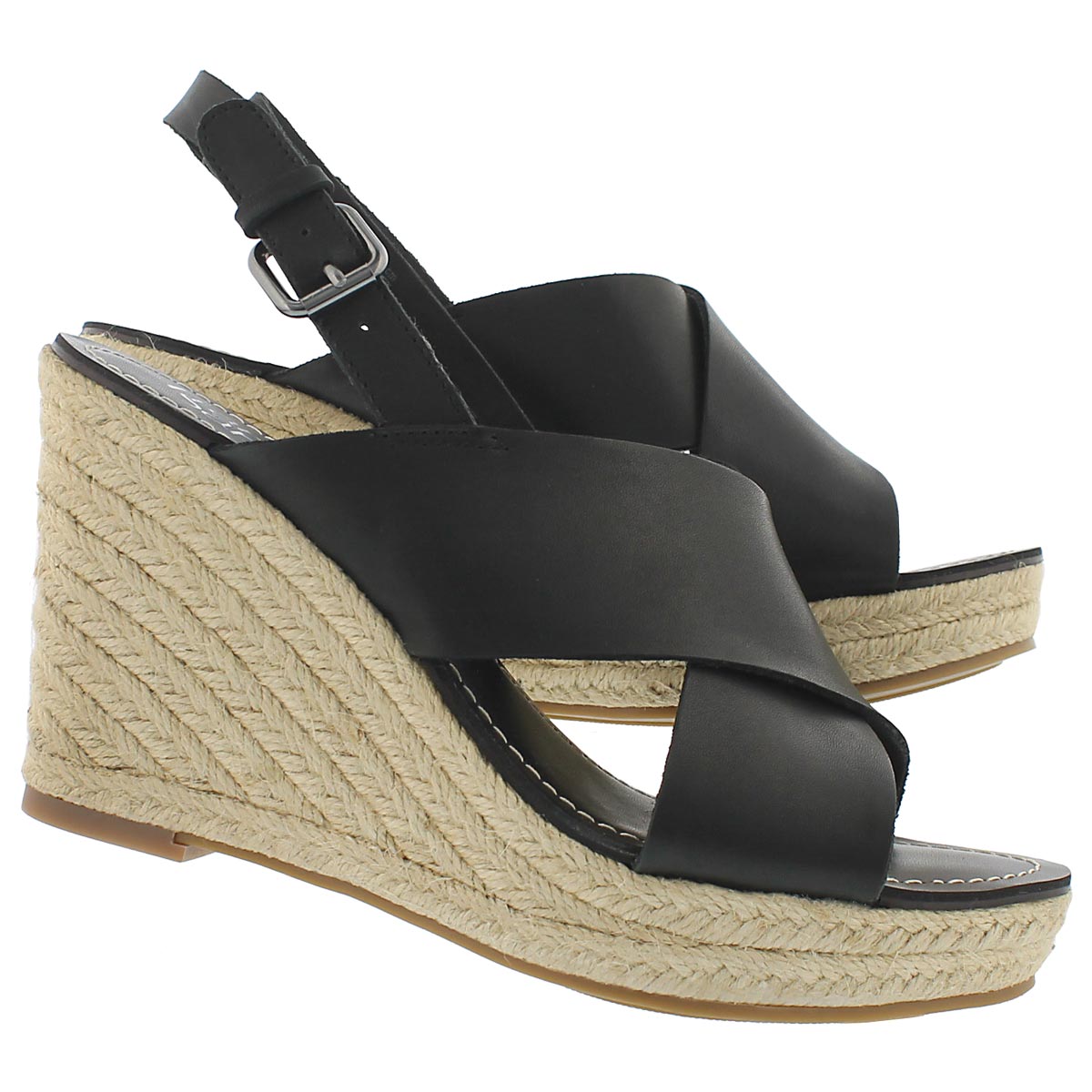Lds Charra blk espadrille wedge sandal