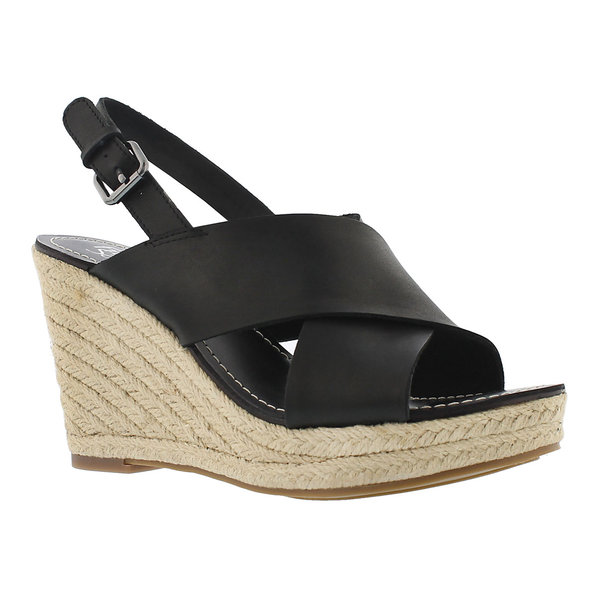 Lds Charra blk espadrille wedge sandal